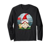 Golfing Dad Golfer GNOME Retro Sunset Vintage Golf Graphic Maglia a Manica