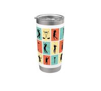 Golfing Golf Sport Retro Vintage Theme for Golfer Men Bicchiere termico in acciaio inox doppia parete