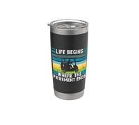 Golfisti LIFE BEGINS WHERE THE PAVEMENT ENDS Golf Bicchiere termico in acciaio inox doppia parete