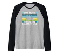 Golfisti Life Begins Where The Pavement Ends Golf Maglia con Maniche Raglan