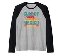 Golfo del Messico Forever Vintage Beach Ocean 1550 Uomo Donna Maglia con Maniche Raglan