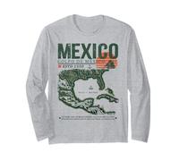 Golfo del Messico | Golfo de México Forever 1550 Retro Vecchia Mappa Maglia a Manica