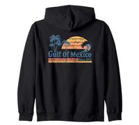 Golfo del Messico Retro - Vintage Beach Coastal Graphic Felpa con Cappuccio