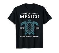 Golfo del Messico Vintage Tribal Sea Turtle Art Design Maglietta