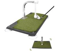 Golfupp Attrezzatura per allenamento del swing da golf, con 5 regolazioni in altezza, tappetino da golf indoor e simulatore per la casa, tappetino da golf portatile, regalo da uomo