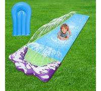 Golgner 480 x 70 cm scivolo d'acqua da giardino per bambini, scivolo d'acqua gonfiabile, scivolo d'acqua singolo, con bodyboards, irrigatore integrato, per prato, giardino e attività all'aperto