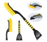 Golgner Spazzola da neve con spatola, raschietto per ghiaccio 2 in 1 per auto con scopa, raschietto per ghiaccio rimovibile con manico in schiuma antiscivolo, per auto, camion e SUV