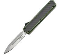 Golgoth G11B2 Verde. Coltello automatico OTF lama a doppio taglio acciaio D2 manico in alluminio ver