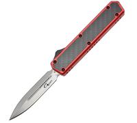 Golgoth G11B3 Rosso. Coltello automatico OTF lama a doppio taglio acciaio D2 manico in alluminio ros