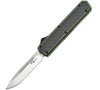 Golgoth G11C2 Verde. Coltello automatico OTF lama acciaio D2 manico in alluminio verde e fibra di ca