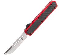 Golgoth G11D3 Rosso. Coltello automatico OTF lama in acciaio D2 manico in alluminio rosso e fibra di