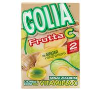 Golia Frutta C Ginger Lime, Caramelle Dure Ripiene con Ginger e Succo di Frutta, con Vitamina C, Gusto Lime Zenzero, Senza Zucchero, Confenzione da 2 Astucci da 46g