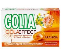 Golia Gola Effect Integratore Alimentare per la gola Arancia, 16 caramelle