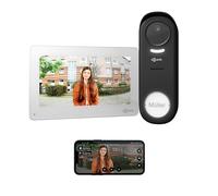 GOLIATH® Campanello wireless con videocamera e citofono [CON APP PER SMARTPHONE] - Campanello con videocamera Full HD e monitor - Videocitofono con funzione interfono e apriporta - Senza fili