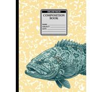 Goliath Grouper Composition Notebook: College Ruled Marbled Notebook for School | Watercolor Ocean Predator Journal for Marine Biology Students, Teens & Adults | 200 Pages, 7.44 x 9.69