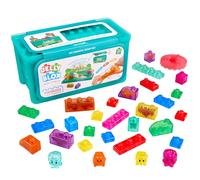Goliath - JELLY BLOX - Playground Store & Play Set - Gioco sensoriale 2+ - 30 blocchi morbidi colorati con personaggi e animali - Coperchio-tavolo, scatola contenitore - Idea regalo
