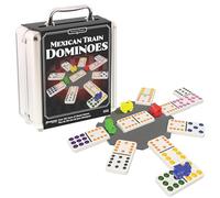 Goliath - MEXICAN TRAIN DOMINOES Metal Box - Gioco del domino per bambini dai 6 anni - Gioco da tavolo strategico del treno messicano - da 1 a 8 giocatori