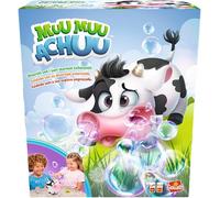 Muu muu achuu, gioco in scatola per bambini e bambine dai 4 anni in su, simpatica mucca che fa le bolle, con suoni e starnuto