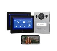 GOLIATH® Videocitofono 2 Fili [2x SCHERMO DA 7 POLLICI] Video citofono con telecamere esterne - Kit Videocitofono con Apriporta - Videocitofoni bifamiliare - Antivandalo e impermeabile - Da incasso