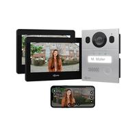 GOLIATH® Videocitofono 2 Fili [2x SCHERMO DA 7 POLLICI] Video citofono con telecamere esterne - Kit Videocitofono con Apriporta - Videocitofoni bifamiliare - Antivandalo e impermeabile - da superficie