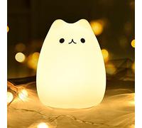 GoLine Gatto Luce Notturna LED, Regali per Lei, Luce Notte Bambini, Regalo Donna, Luce Notturna per Bambini, Lampada da Tavolo, Lampada Notturna Comodino LED, Luci Notturne LED per Cameretta Ragazzi.
