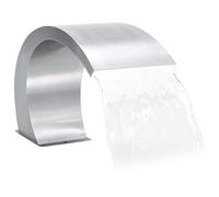 Goliraya Fontana per Piscina con LED in Acciaio Inox,Cascata da Giardino in Acciaio Inossidabile,Fontana da Giardino,Fontana Laghetto,Cascata Laghetto 30x60x45 cm