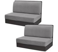 Gollense - Copricuscini elasticizzati per camper e roulotte, ricambio per divano da viaggio, include 2 fodere per schienale e 2 fodere per panca (colore: grigio).