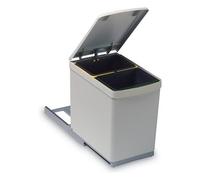 Gollinucci Raccoglitore differenziata da incasso Estrazione frontale manuale con sollevamento automatico del coperchio 2 x 7,5 lt Grigio Inox 6284MT