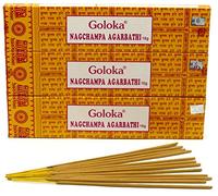Goloka Nagchampa Agarbathi, incenso, 3 Box
