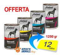 GOLOSI Dog Bocconi, Lattine 1250 gr → GUSTI Vari - Umido Cane, Cibo Per Cani