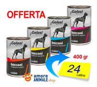 GOLOSI Dog Bocconi, Lattine 400 gr → GUSTI Vari - Umido Cane, Cibo Per Cani