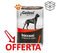 Golosi Dog Bocconi Manzo e Vitello - Golosi Dog Bocconi Manzo e Vitello - Lattina Da 1250 Gr - CONFEZIONE RISPARMIO
