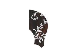 Golpeador De Guitarra Acústica Ukulele Con Intarsi In Palissandro Battipenna In Vero Guscio Bianco Con Motivo A Fiori Animali Su Entrambi I Lati(3/4)