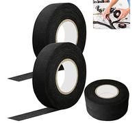 GOLRISEN 4 Rotoli Nastro Isolante in Tessuto Nastro per Cablaggio Automobilistico 19MM*15M Nastro Adesivo Resistente alle Alte Temperature Nastro Adesivo Telato Nero per Moto Automobile e Casa