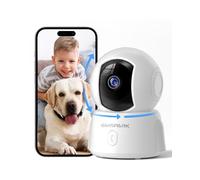 Golspark Telecamera di sicurezza interna 2K, telecamera per animali domestici per la sicurezza domestica, Dog Cam Pan/Tilt, Motion Tracking, Audio a 2 vie, Baby Monitor con visione notturna, allarme