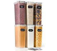 GoMaihe Set di 6 contenitori 2,8 l: contenitori con coperchio per pasta | contenitori ermetici per cereali, zucchero | senza BPA | lavabili in lavastoviglie