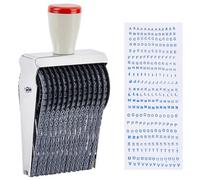 GOMAKERER 1 timbro a 13 cifre, con numeri da 0 a 9, lettere dalla A alla Z, 4 simboli, per cartellino del prezzo, in plastica, regolabile, per fai da te, cancelleria per ufficio, lavoro, scrapbooking