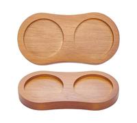 GOMAKERER 1 vassoio Ovale In Legno per Servire Il Caffè, Centrotavola Piccolo Portacandele In Legno Vassoio Decorativo In Legno Portaprofumo per Tavolo Bancone Fattoria Cucina Arredamento per La Casa