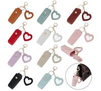 GOMAKERER 10 porta rossetto in 10 colori, portatile, con specchio, morbido supporto per balsamo per labbra, custodia da viaggio per smalto per unghie