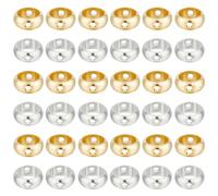 GOMAKERER 100pz Cornici per Perline In Ottone, 2 colori Perlina Tonda Connettori Cornice Rotonda Perline Distanziatrici In Metallo Misura Perline 4mm di Diametro per La Creazione di Gioielli