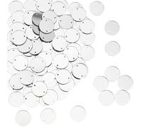 GOMAKERER 100pz Perline Semicircolari Da Cucire, 2cm Argento Cucire su Strass Specchio Acrilico Pietra Cucire Perline Piatte Rotonde Cucire con Fori Perline Specchio per Vestito Indumento Tessuto