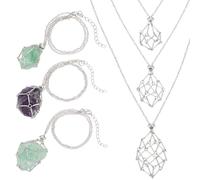 GOMAKERER 12 Pezzi Collane Di Cristallo Collane 3 Misure Regolabile Della Gabbia Di Cristallo Collana Con Ciondolo In Lega E Supporto Di Pietra Vuota Per Uomo E Donne Di Colore Platino