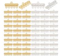 GOMAKERER 120pz 2 colori Lega Multi Filo Tubo Fermagli 5 Anelli Collana Stratificazione Chiusure Componenti Lampadario Collegamenti Connettori per Braccialetto Stratificato Gioielli (Argento e Oro)