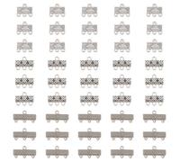 GOMAKERER 120pz 3 stili Fermagli per Tubi Multifilo In Lega, 3 fermagli per Collana A Strati con Più Fili Connettori Scorrevoli A Tubo per Collane Bracciale A Strati (Argento)