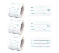GOMAKERER 1500pz Etichette Rimovibili per Contenitori Alimentari, Etichette Adesive per Alimenti Solubili In Azzurro Chiaro 2.5x5cm Etichette Da Cucina per Bottiglie Barattoli Conservazione, 3 rotoli