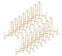 GOMAKERER 16 supporti per piastre di ferro, per presentazione, 10,4 cm, supporto dorato, vintage, per la casa, il tavolo, la tela, le feste