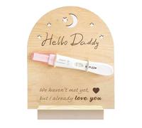GOMAKERER 1pz cartello In Legno per Annuncio Gravidanza, Hello Daddy Test di Gravidanza In Legno Ricordo con Base Corda di Spago Rivelazione Di Gravidanza Al Marito Papà Futuro Regalo per Esposizione