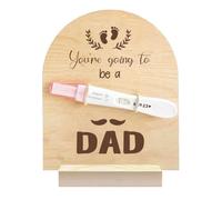 GOMAKERER 1pz cartello In Legno per Annuncio Gravidanza, Stai per Diventare Papà Test di Gravidanza In Legno Ricordo con Base e Corda di Spago Rivelazione Di Gravidanza Futuro Regalo per Esposizione