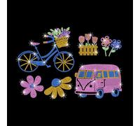 GOMAKERER 1pz Fiori Da Viaggio Strass Termoadesivi Hotfix, Toppa Termoadesiva per Riparazione Abbigliamento Fiori di Margherita per Bicicletta con Cristalli Scintillanti per Magliette, Pantaloni