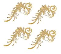 GOMAKERER 2 paio Applique In Pizzo con Ricamo di Paillettes, Toppe In Pizzo con Paillettes Ricamate In Verga D'Oro Da Cucire su Applicazioni per Abiti Da Sposa, Cappelli, Jeans, Applique Da Cucire